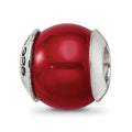 Sterling Silver Reflections Red Quartz Stone Bead, 11.82 x 11.82 mm