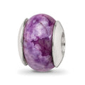 Sterling Silver Reflections Purple Magnesite Stone Bead, 10.91 x 8.18 mm
