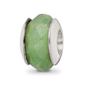 Sterling Silver Reflections Aventurine Stone Bead, 10.91 x 7.27 mm