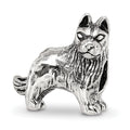 Sterling Silver Reflections German Shepherd Bead, 12.73 x 11.82 mm