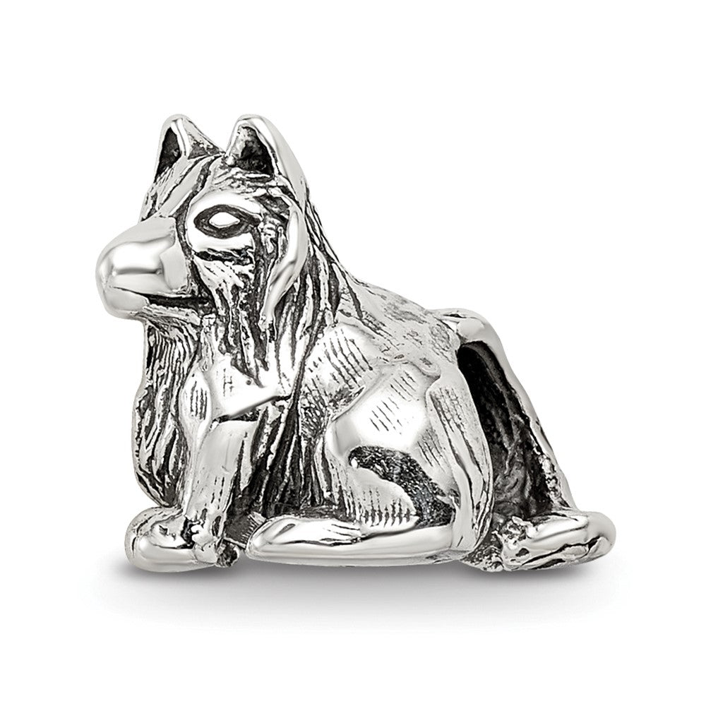 Sterling Silver Reflections Shetland Sheepdog Bead, 10.91 x 11.82 mm