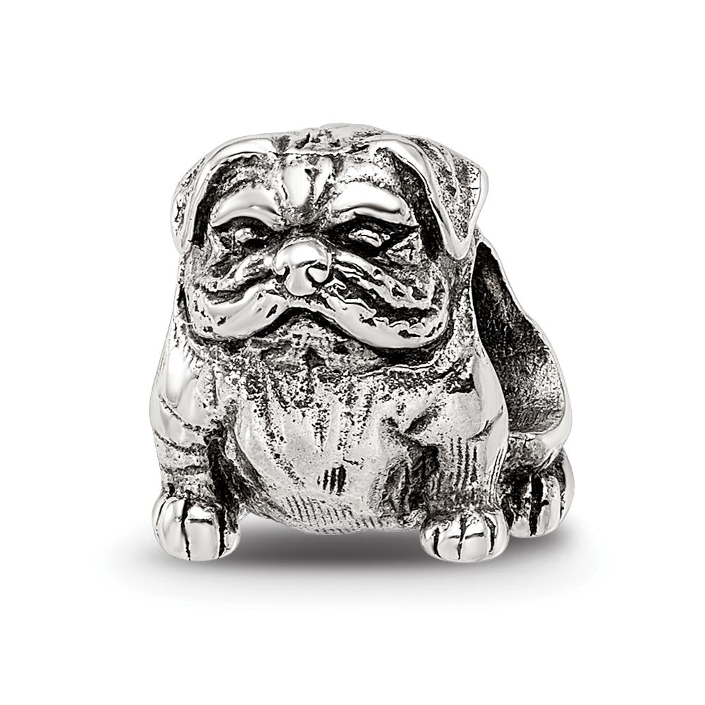 Sterling Silver Reflections Bulldog Bead, 10 x 9.09 mm