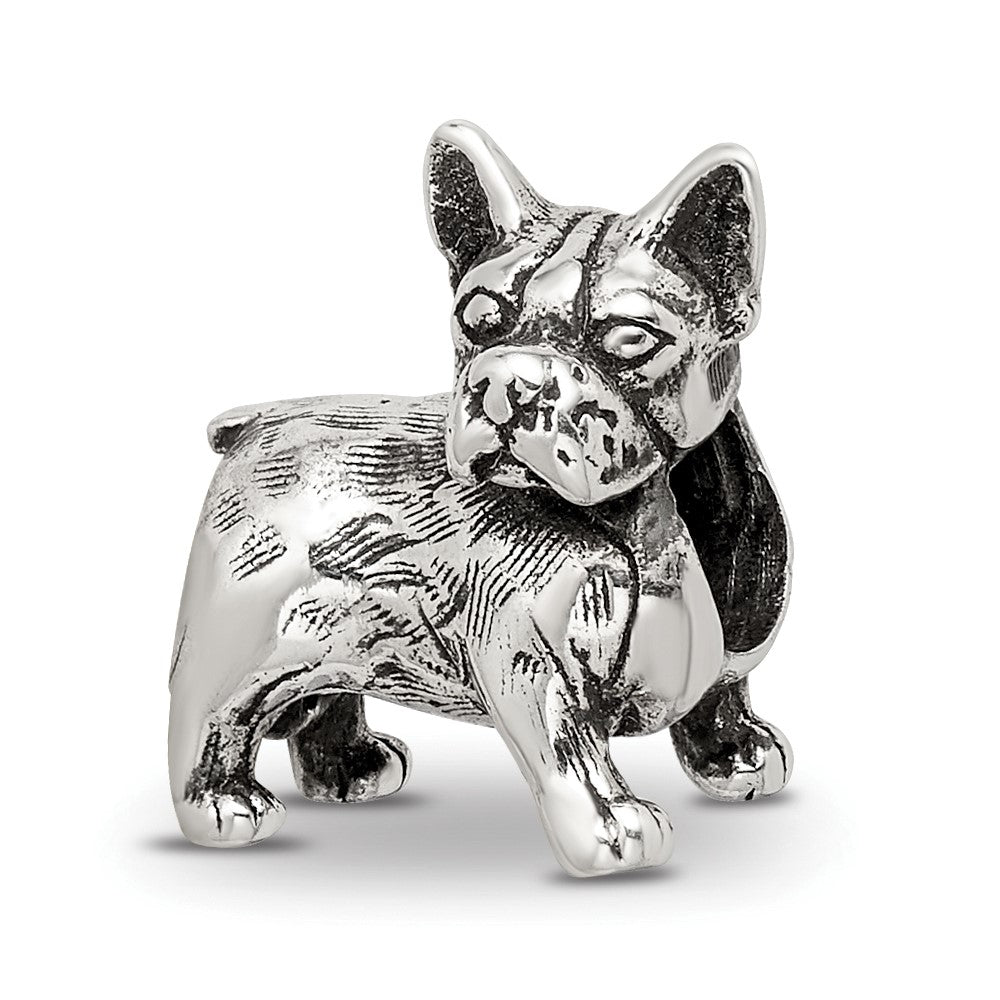 Sterling Silver Reflections Boston Terrier Bead, 12.73 x 10 mm