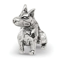 Sterling Silver Reflections Doberman Pinscher Bead, 13.64 x 8.18 mm