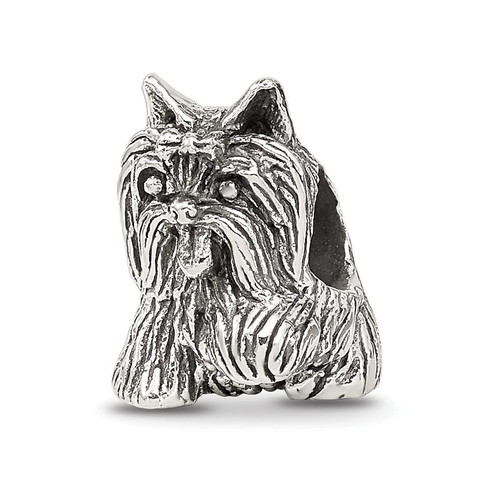 Sterling Silver Reflections Yorkshire Terrier Bead, 10.91 x 9.09 mm
