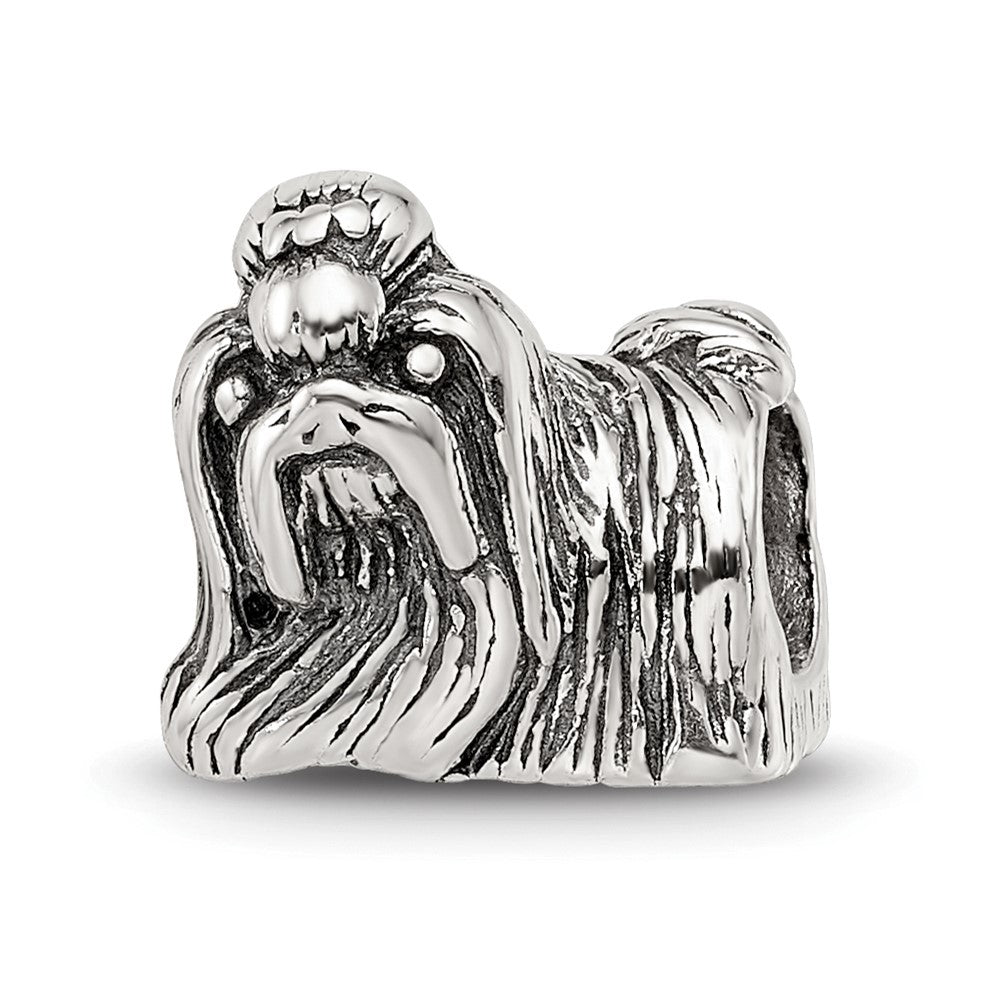 Sterling Silver Reflections Shih Tzu Bead, 10 x 10 mm