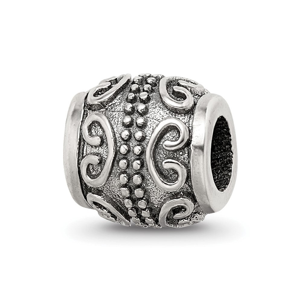 Sterling Silver Reflections Scroll Bali Bead, 8.18 x 8.18 mm, 2.79 g