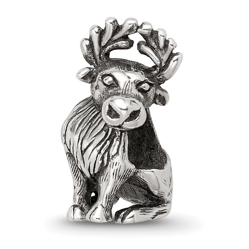 Sterling Silver Reflections Moose Bead, 13.64 x 7.27 mm