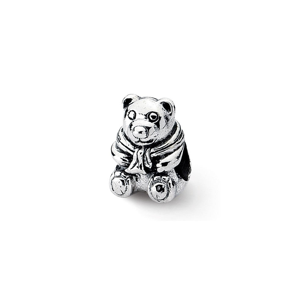 Sterling Silver Reflections Teddy Bear Bead, 10 x 8.18 mm