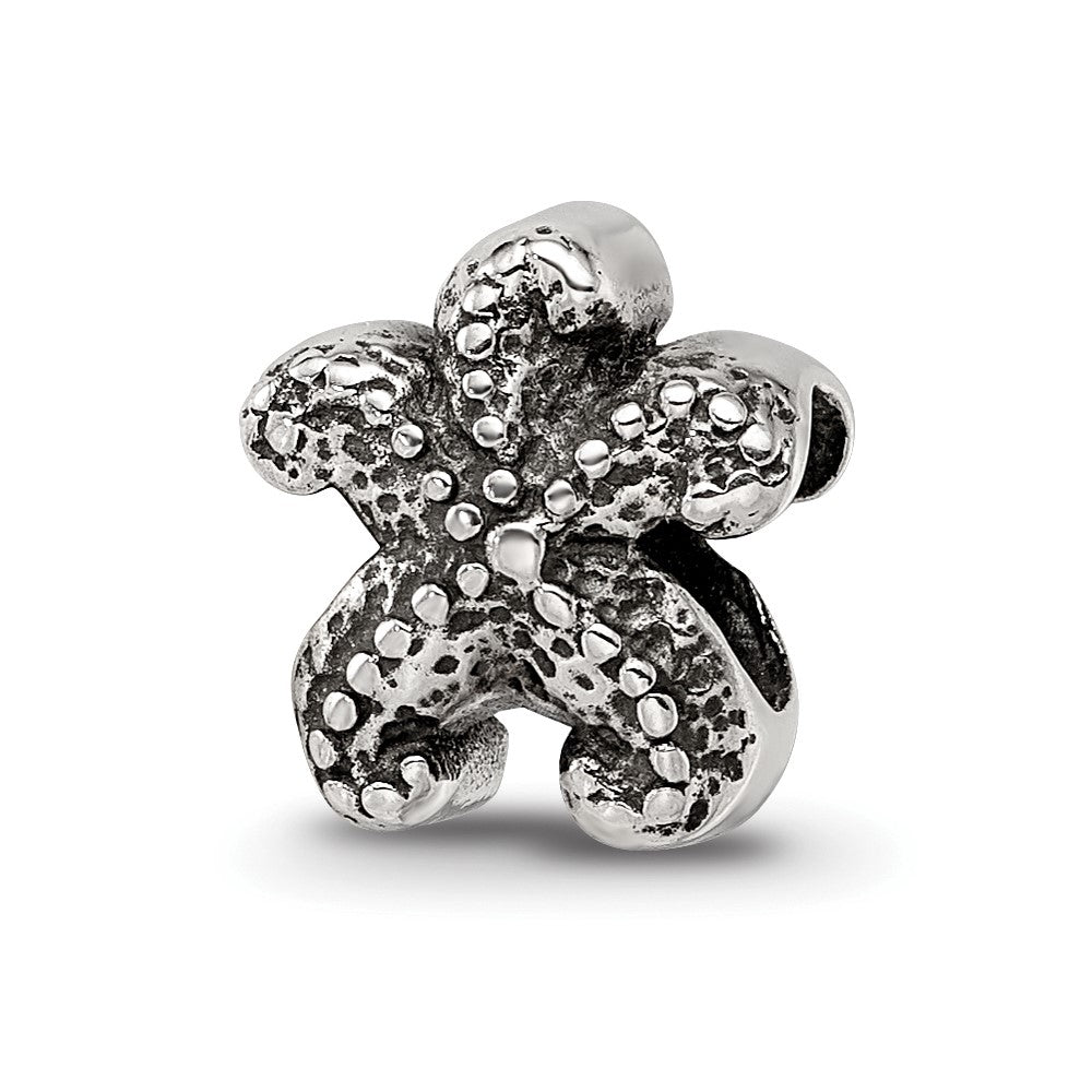 Sterling Silver Reflections Starfish Bead, 10 x 10 mm