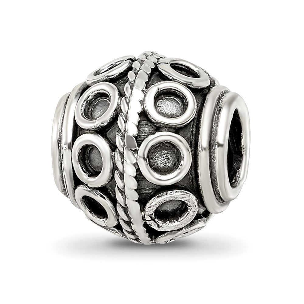 Sterling Silver Reflections Decorative Bali Bead, 10.91 x 10 mm, 3.01 g