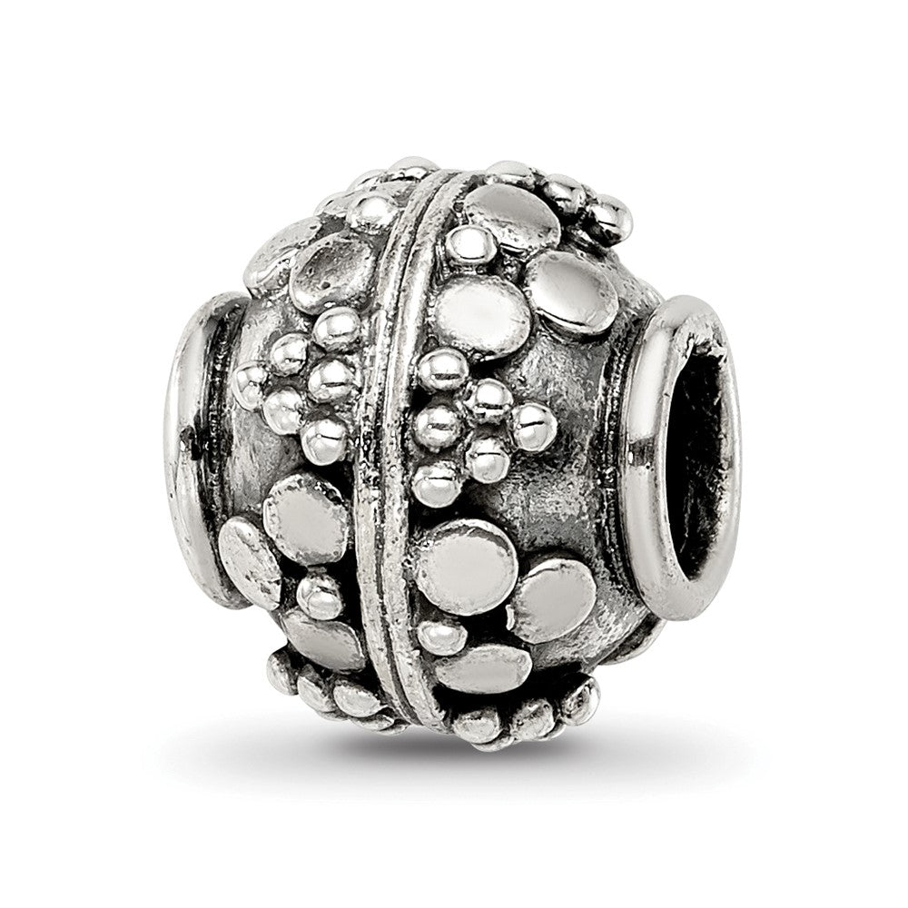 Sterling Silver Reflections Decorative Bali Bead, 10.91 x 10 mm, 2.66 g