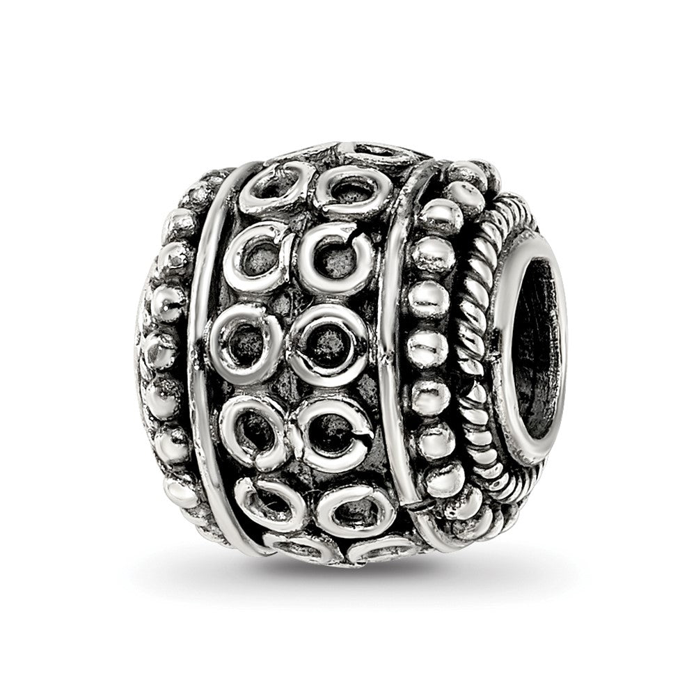 Sterling Silver Reflections Decorative Bali Bead, 10.91 x 10 mm, 2.99 g