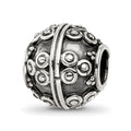 Sterling Silver Reflections Decorative Bali Bead, 10.91 x 10 mm, 2.39 g