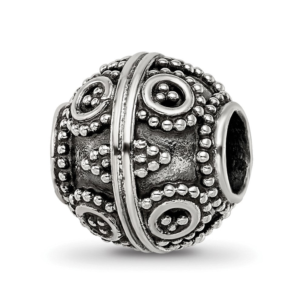 Sterling Silver Reflections Decorative Bali Bead, 10.91 x 10 mm, 2.38 g