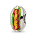 Sterling Silver Reflections Enameled Hot Dog Bead, 11.82 x 7.27 mm