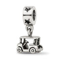 Sterling Silver Reflections Golf Cart Dangle Bead, 17.27 x 9.09 mm