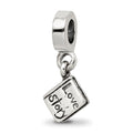 Sterling Silver Reflections Love Story Book Dangle Bead, 17.27 x 3.64 mm