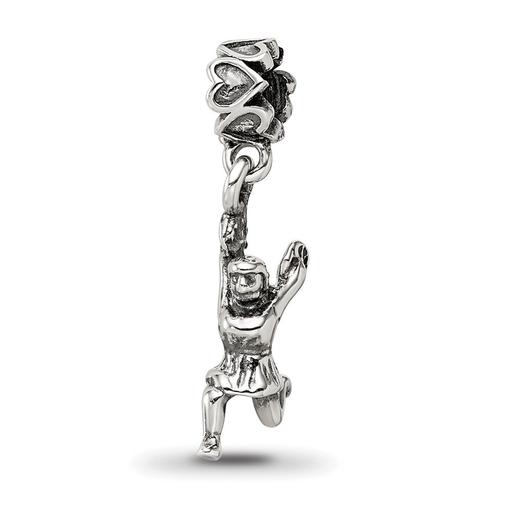 Sterling Silver Reflections Cheerleader Dangle Bead, 22.73 x 3.64 mm