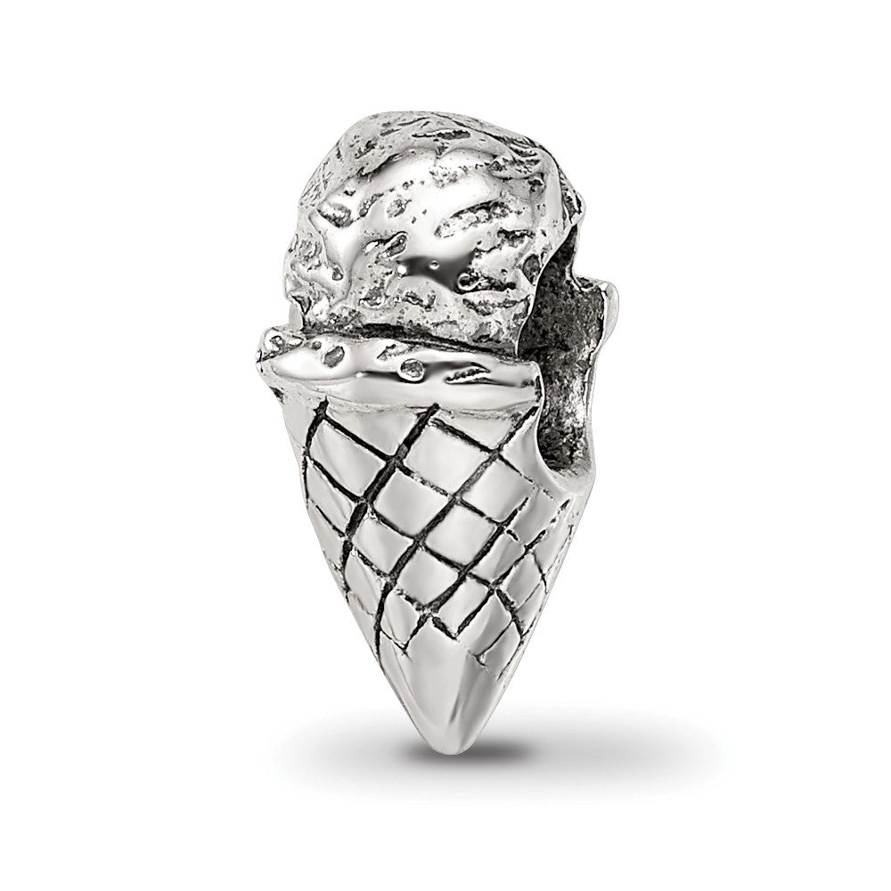 Sterling Silver Reflections Ice Cream Cone Bead, 11.82 x 5.45 mm