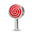Sterling Silver Reflections Enameled Lollipop Bead, 13.64 x 7.27 mm