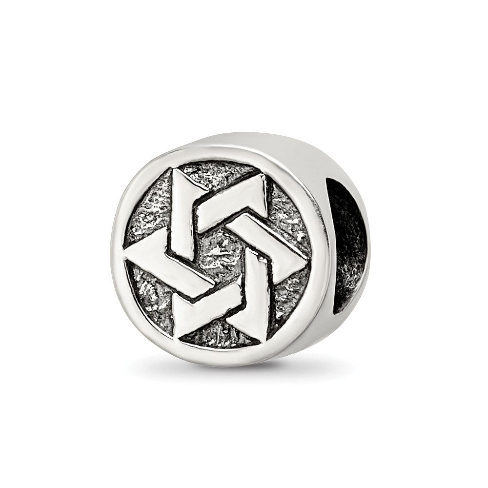 Sterling Silver Reflections Star of David Bead, 7.27 x 7.27 mm