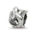 Sterling Silver Reflections Lizard on a Log Bead, 8.18 x 7.27 mm