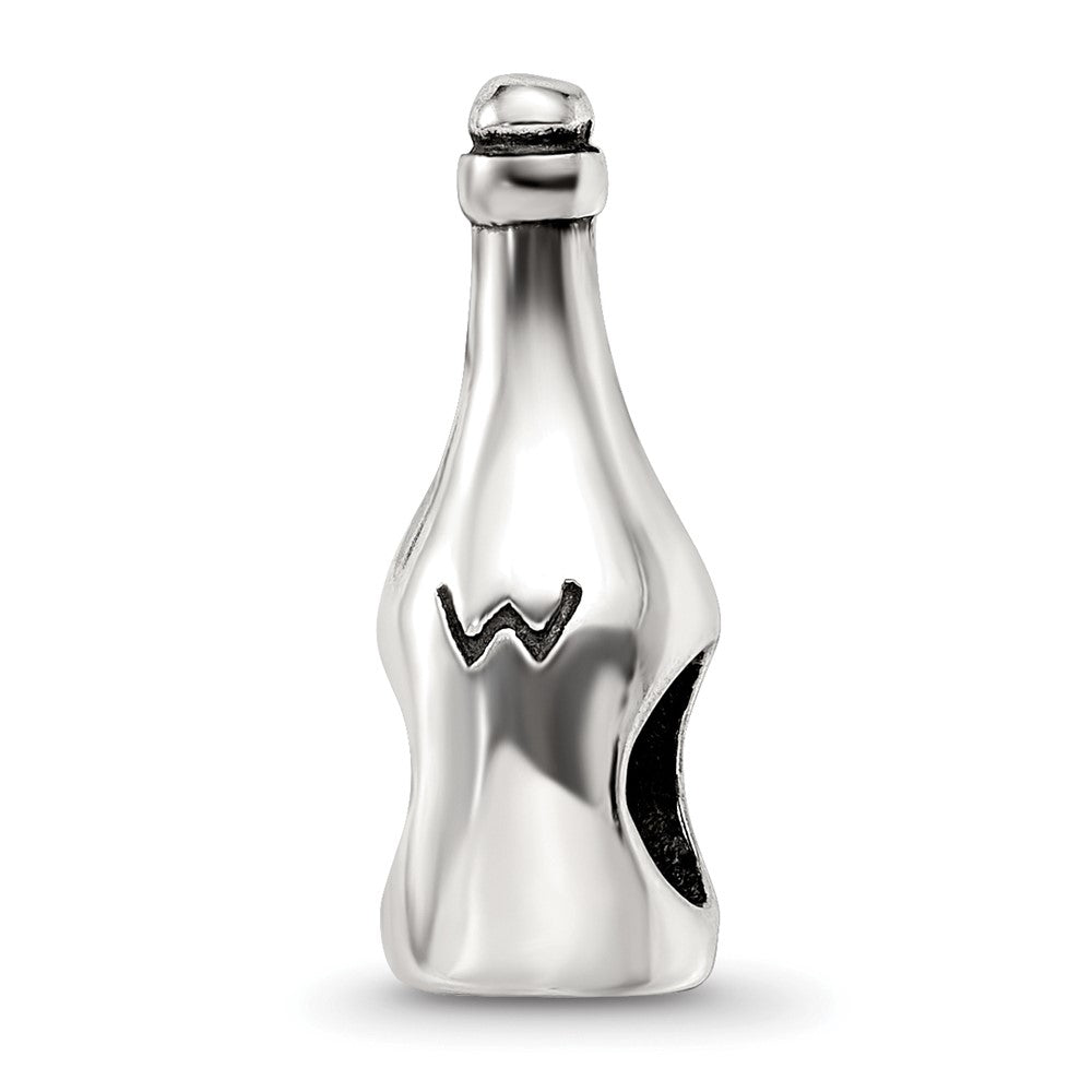 Sterling Silver Reflections Wine/Champagne Bottle Bead, 16.36 x 6.36 mm
