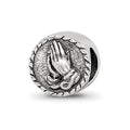 Sterling Silver Reflections Praying Hands Bead, 8.18 x 8.18 mm