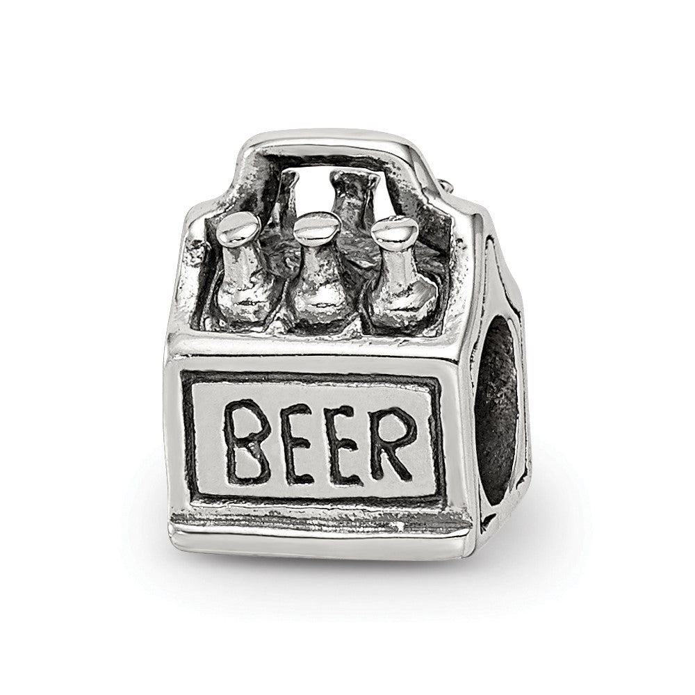 Sterling Silver Reflections 6-pack Beer Bead, 10 x 8.18 mm