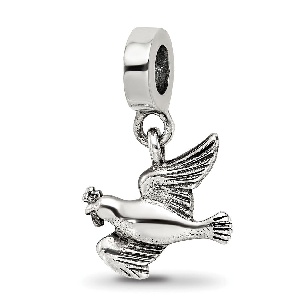 Sterling Silver Reflections Dove Dangle Bead, 19.09 x 11.82 mm