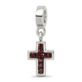 Sterling Silver Reflections Preciosa Crystal Cross Dangle Bead, 21.82 x 8.18 mm