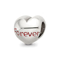 Sterling Silver Reflections Enameled Forever Heart Bead, 7.27 x 8.18 mm