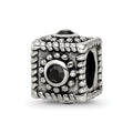 Sterling Silver Reflections Square 4 CZ Bead, 9.09 x 7.27 mm