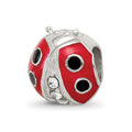 Sterling Silver Reflections Enameled Ladybug w/ Preciosa Crystal Bead, 10 x 10 mm