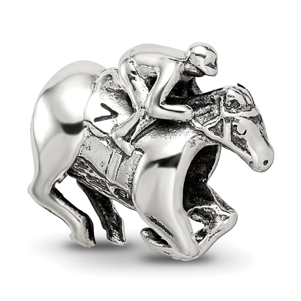 Sterling Silver Reflections Race Horse Bead, 11.82 x 12.73 mm