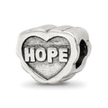 Sterling Silver Reflections Hope Heart Bead, 8.18 x 10 mm