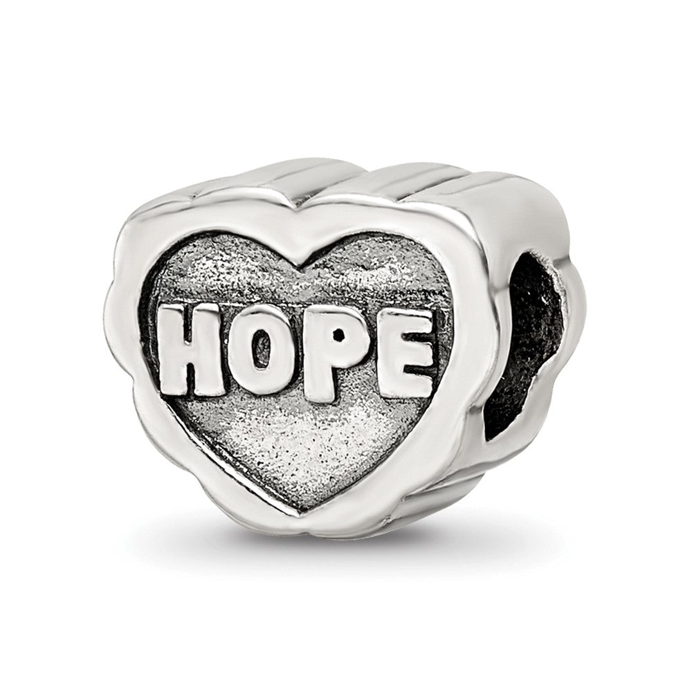 Sterling Silver Reflections Hope Heart Bead, 8.18 x 10 mm
