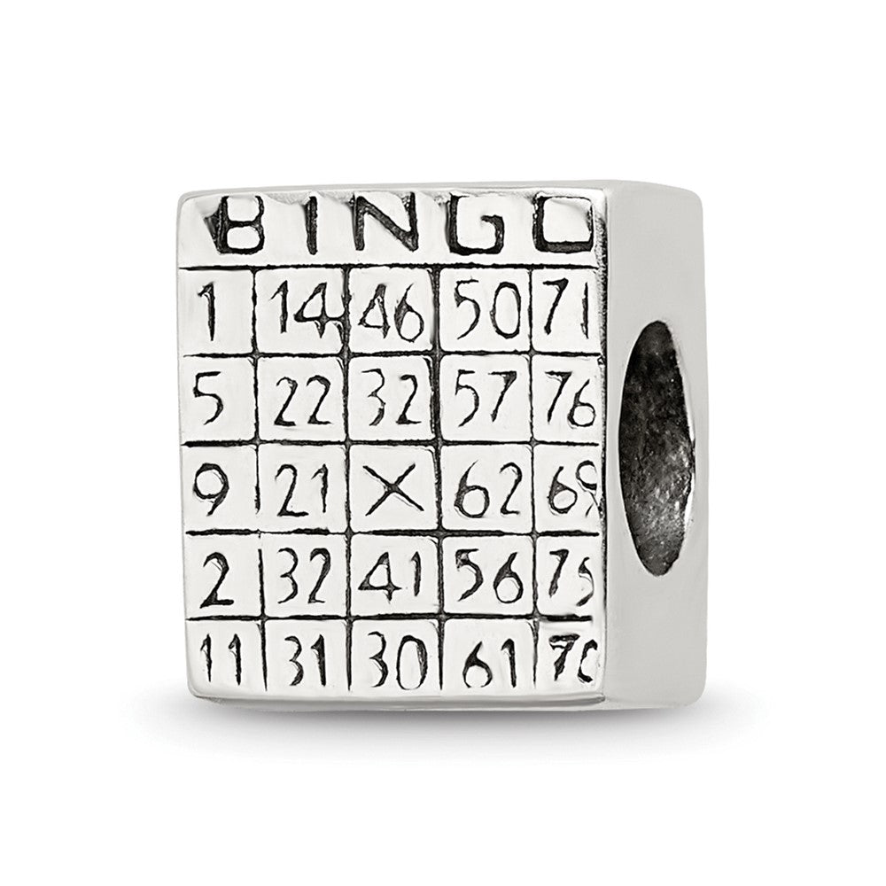 Sterling Silver Reflections Bingo Card Bead, 10 x 9.09 mm