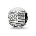 Sterling Silver Reflections USA Flag Baseball Bead, 9.09 x 8.18 mm
