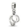Sterling Silver Reflections CZ Bridal Rings Dangle Bead, 19.09 x 8.18 mm
