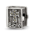 Sterling Silver Reflections Marcasite Cross Bible Bead, 10 x 10 mm