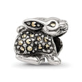 Sterling Silver Reflections Marcasite Rabbit Bead, 9.09 x 10 mm