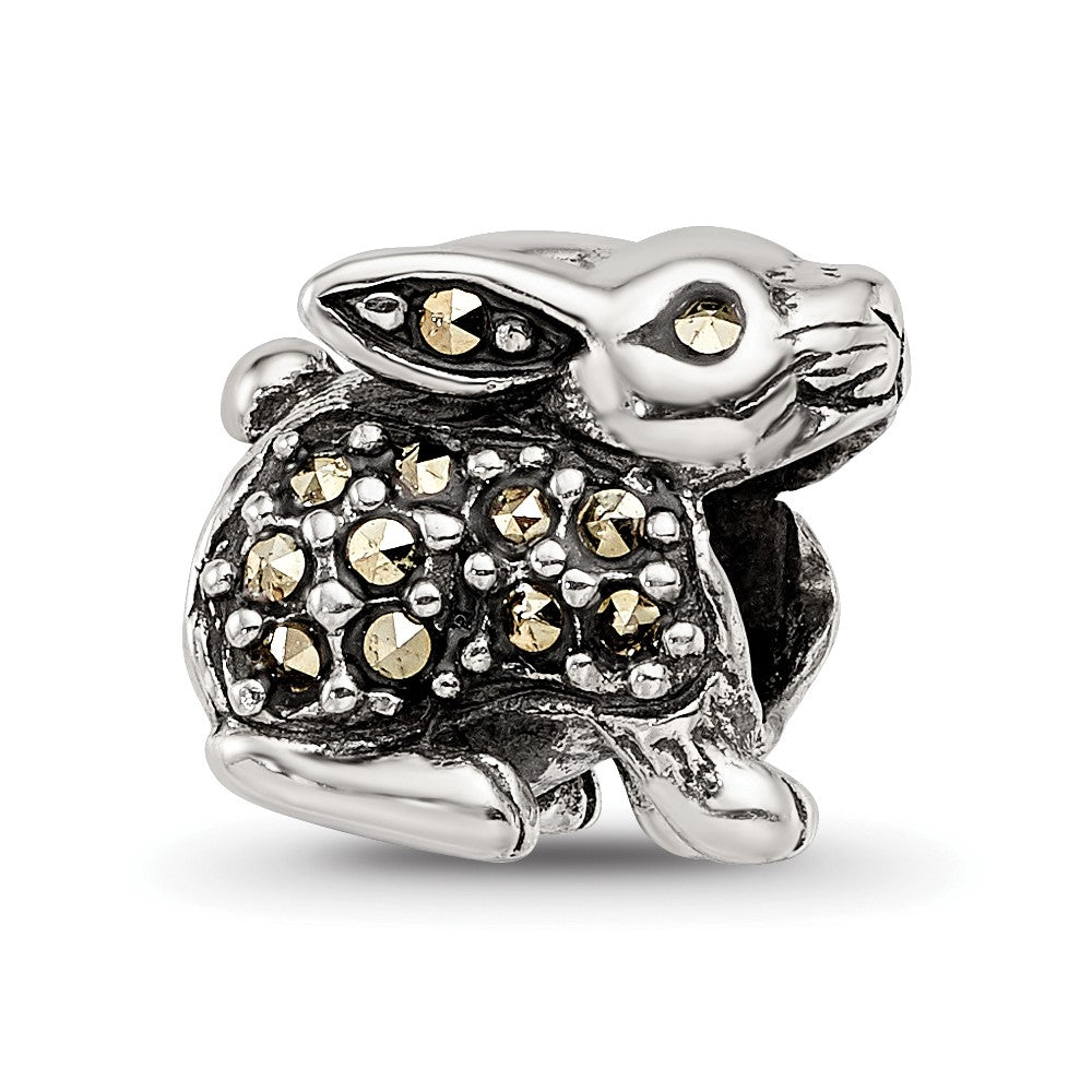 Sterling Silver Reflections Marcasite Rabbit Bead, 9.09 x 10 mm