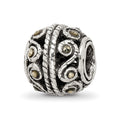 Sterling Silver Reflections Marcasite Bali Bead, 10 x 9.09 mm
