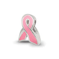 Sterling Silver Reflections Kids Enameled Breast Cancer Awareness Bead, 7.27 x 6.36 mm
