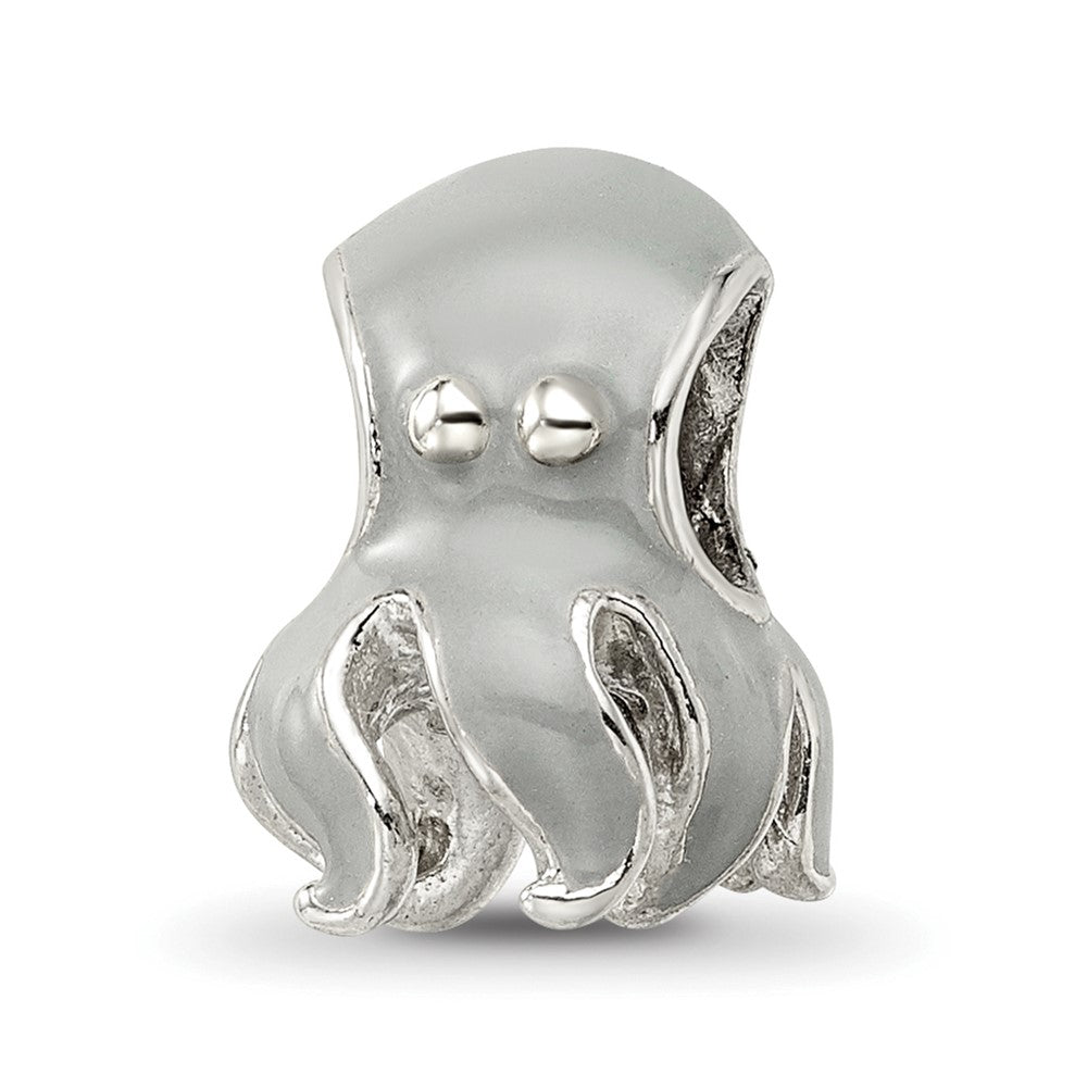 Sterling Silver Reflections Enameled Octopus Bead, 11.82 x 9.09 mm