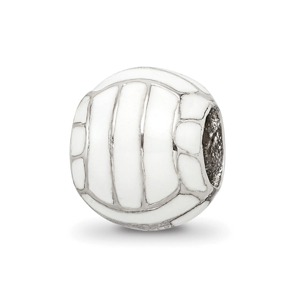 Sterling Silver Reflections Enameled Volleyball Bead, 9.09 x 8.18 mm