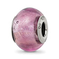 Sterling Silver Reflections Lavender Italian Murano Bead, 13.64 x 10.91 mm
