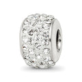Sterling Silver Reflections White Full Preciosa Crystal Bead, 12.73 x 8.18 mm